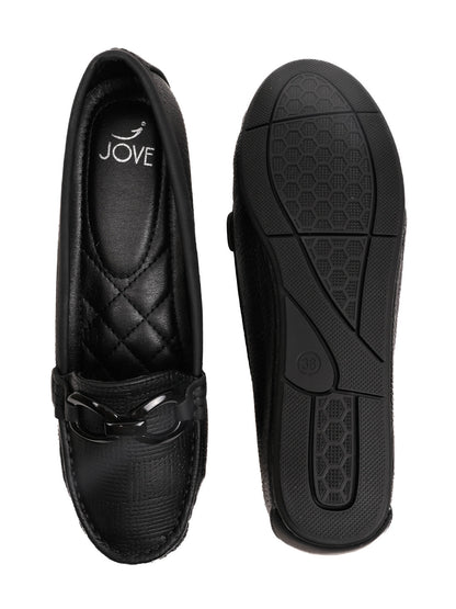 Women, Women Footwear, Black Loafers