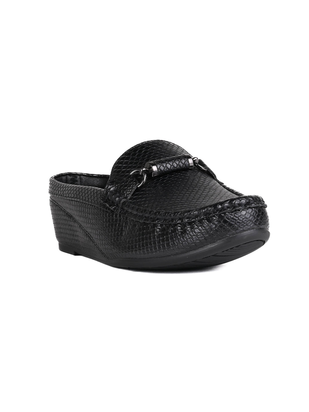 Women, Women Footwear, Black Loafers