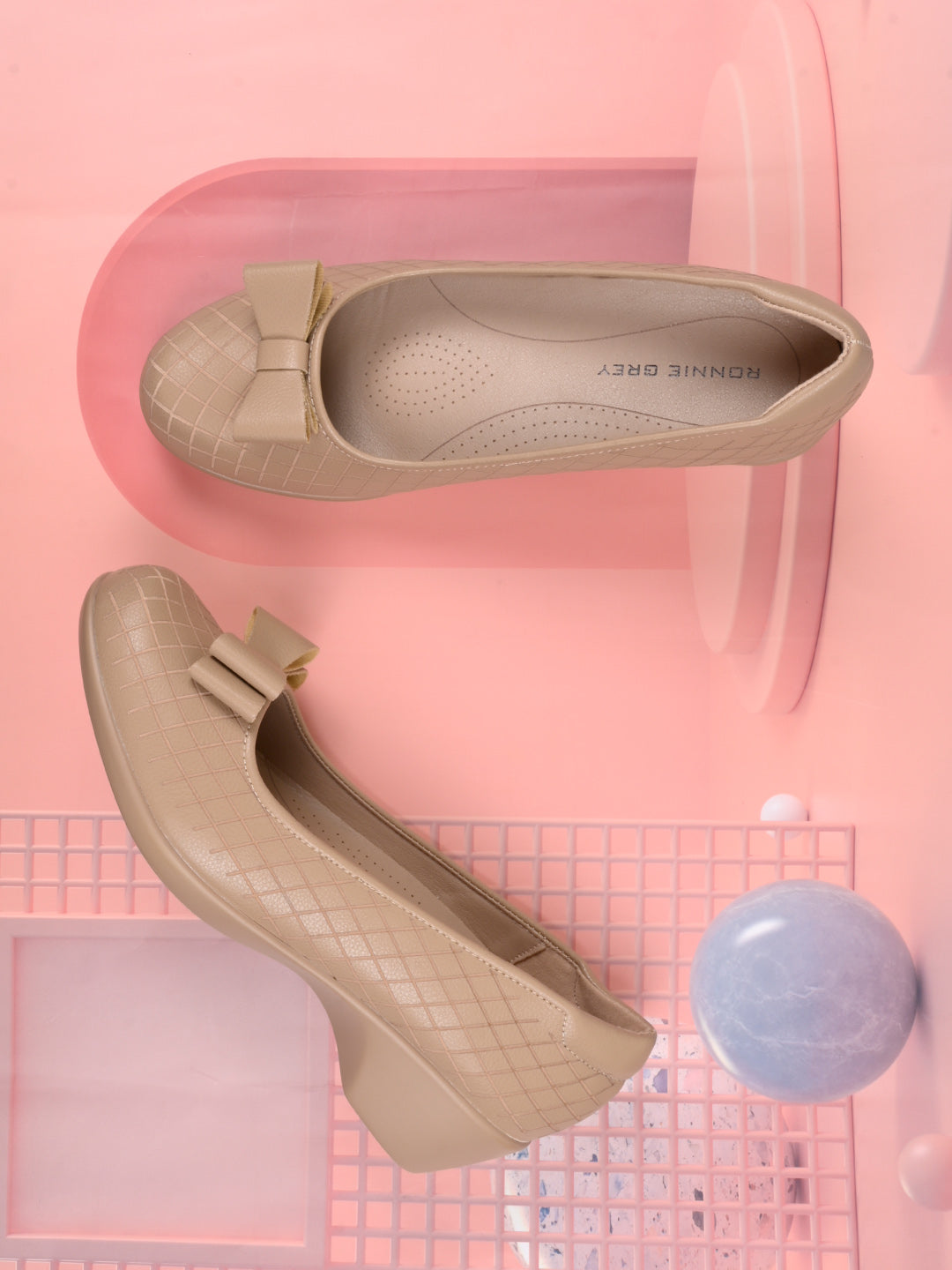 Women, Women Footwear, Beige Ballerinas