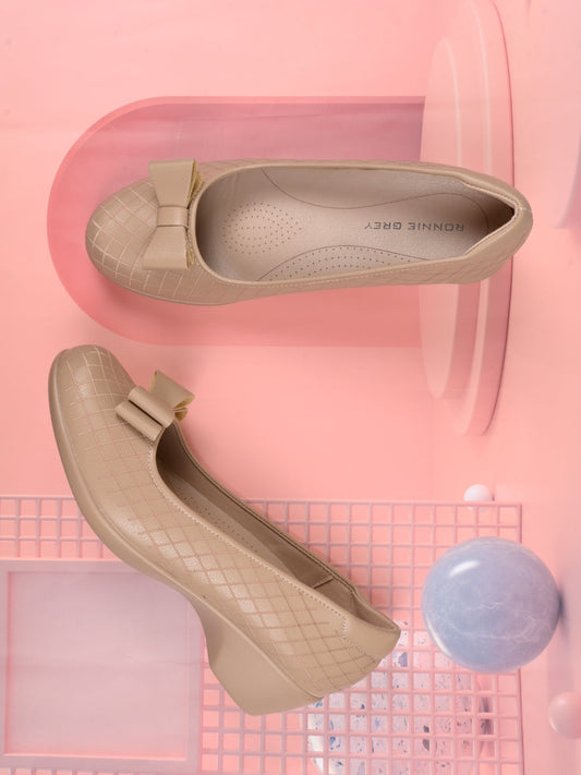 Women, Women Footwear, Beige Ballerinas