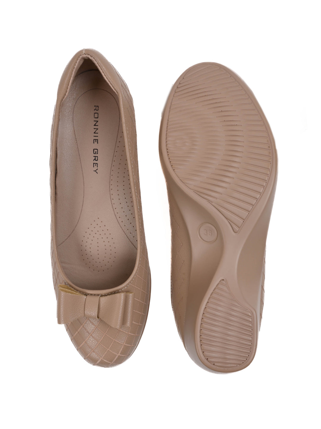 Women, Women Footwear, Beige Ballerinas