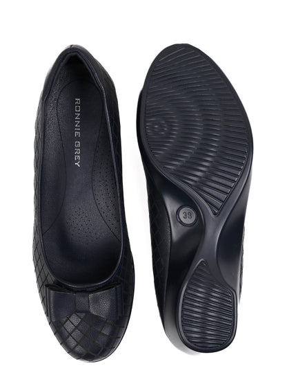 Women, Women Footwear, Navy Blue Ballerinas