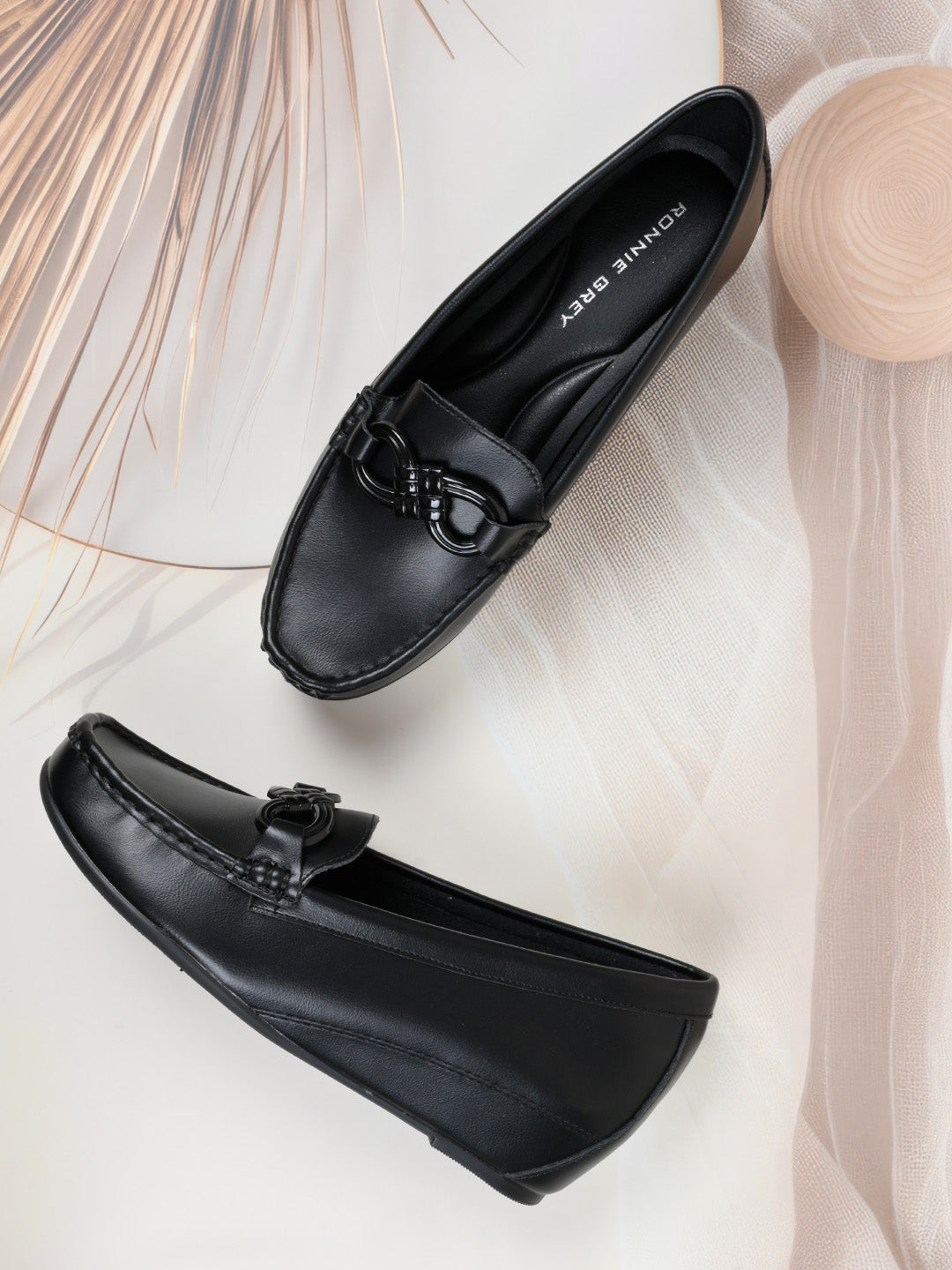 Women, Women Footwear, Black Loafers