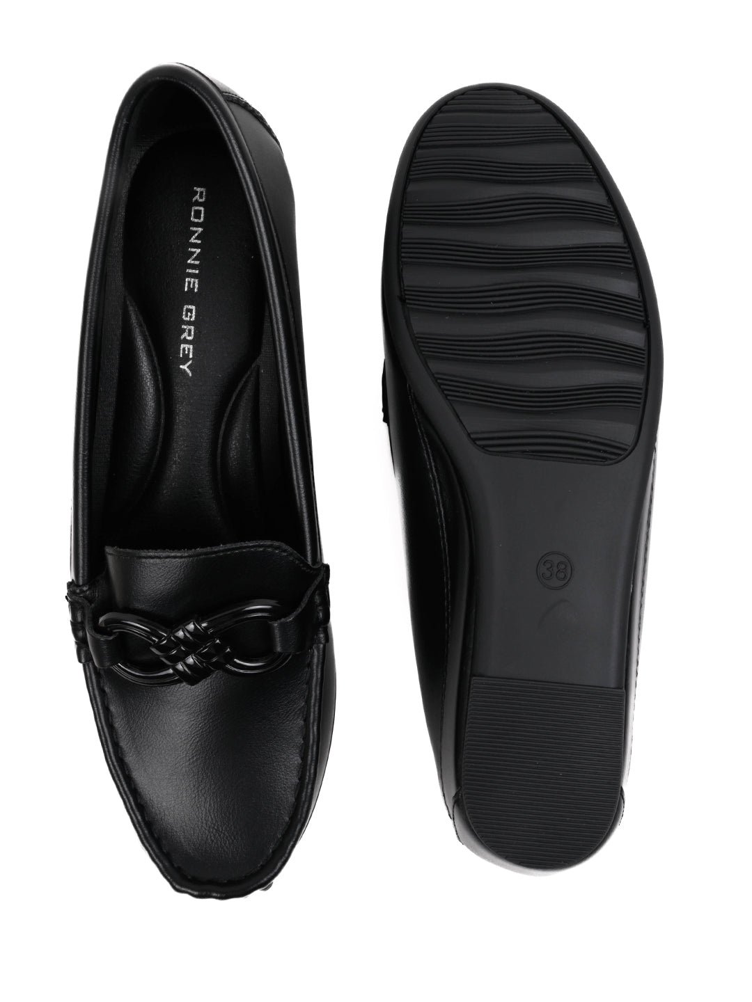 Women, Women Footwear, Black Loafers