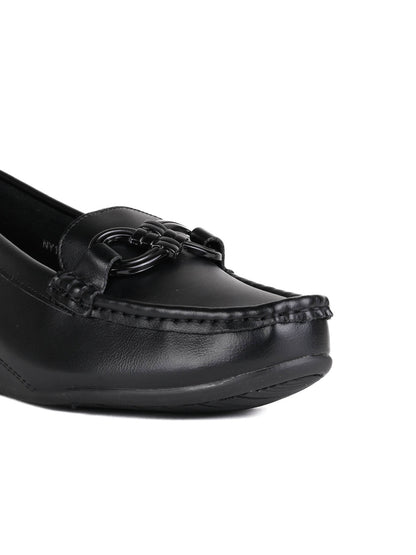 Women, Women Footwear, Black Loafers