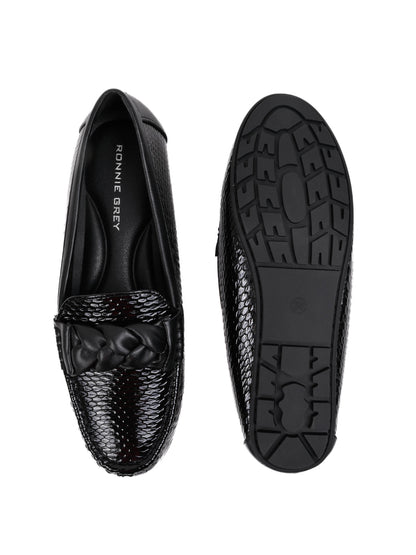 Women, Women Footwear, Black Loafers