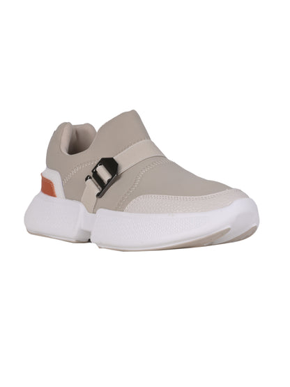 Women, Women Footwear, Beige Sneakers