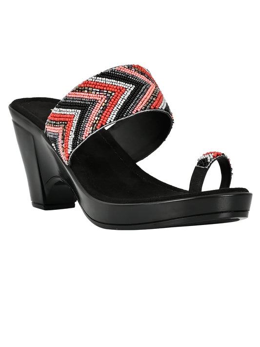Summer Collection- Women Black Embellished Sandals