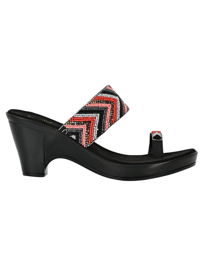Summer Collection- Women Black Embellished Sandals
