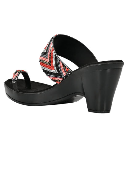 Summer Collection- Women Black Embellished Sandals
