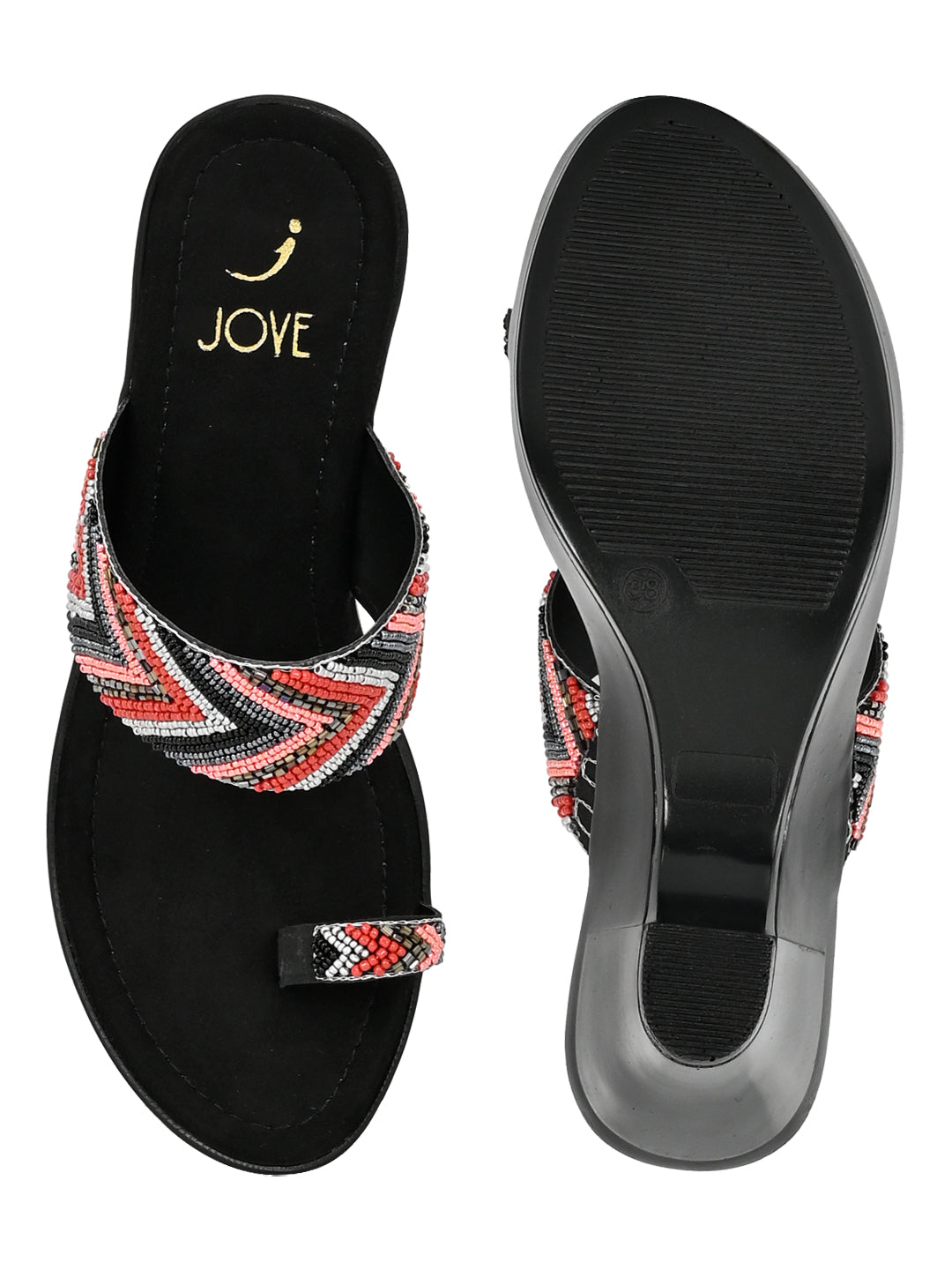 Summer Collection- Women Black Embellished Sandals