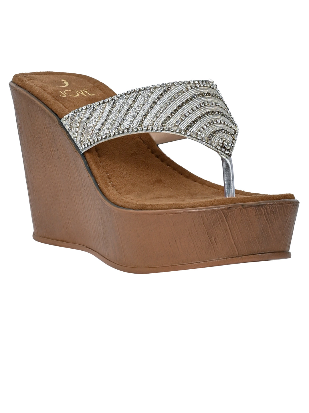 Summer Collection- Women Silver Embellished Wedges