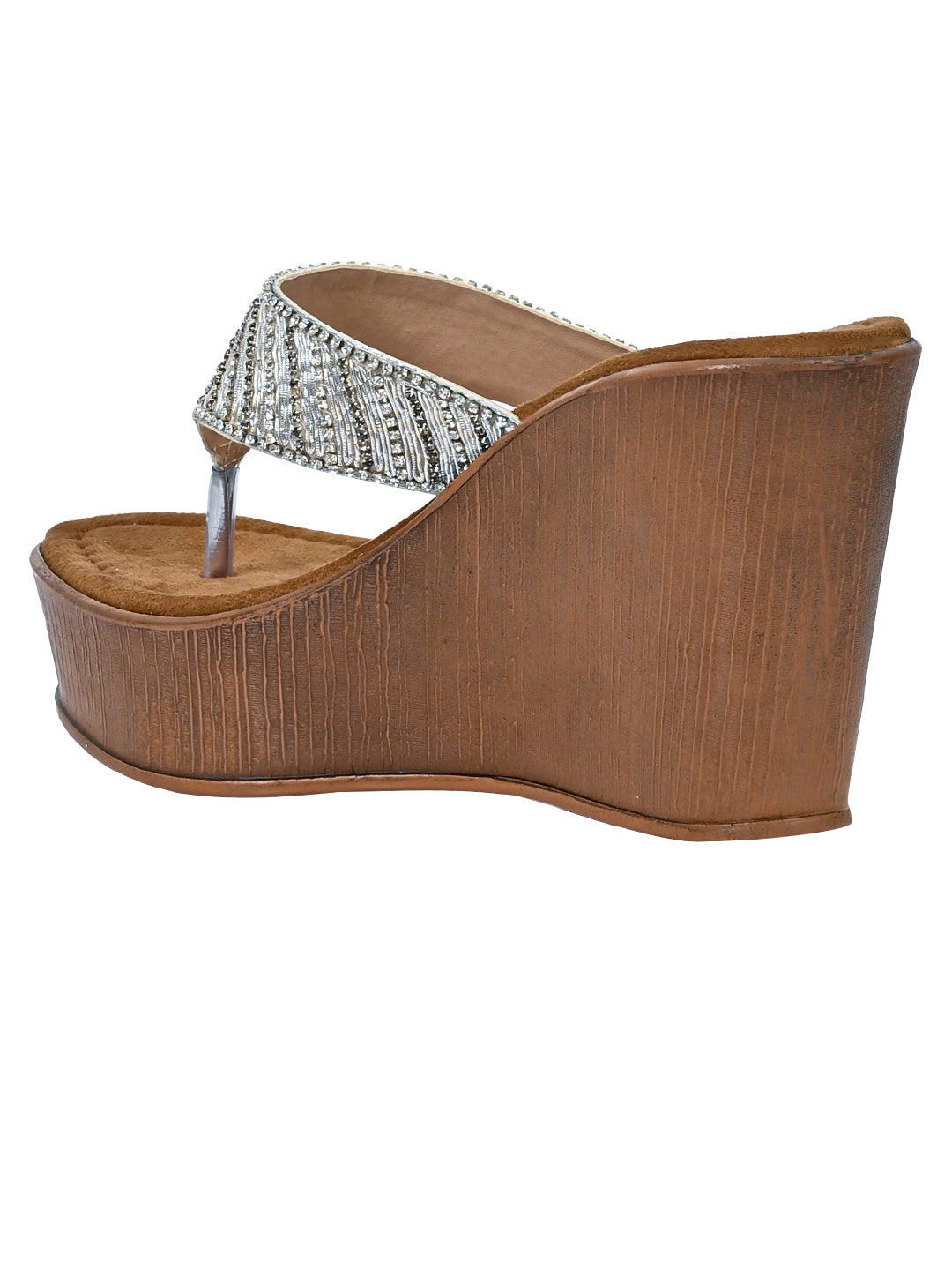 Summer Collection- Women Silver Embellished Wedges