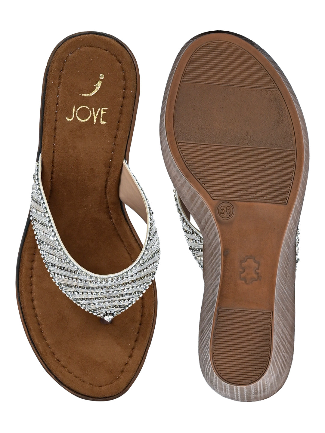 Summer Collection- Women Silver Embellished Wedges