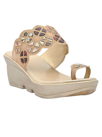 Footwear, Women Footwear, Golden Sandals