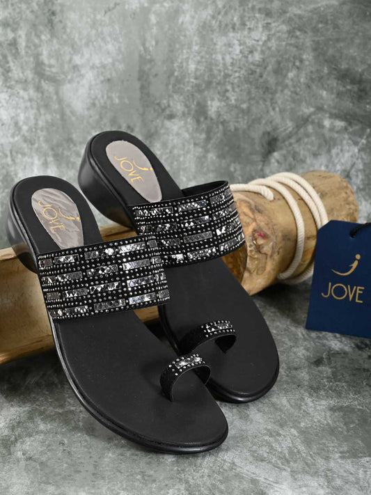 Footwear, Women Footwear, Black Sandals