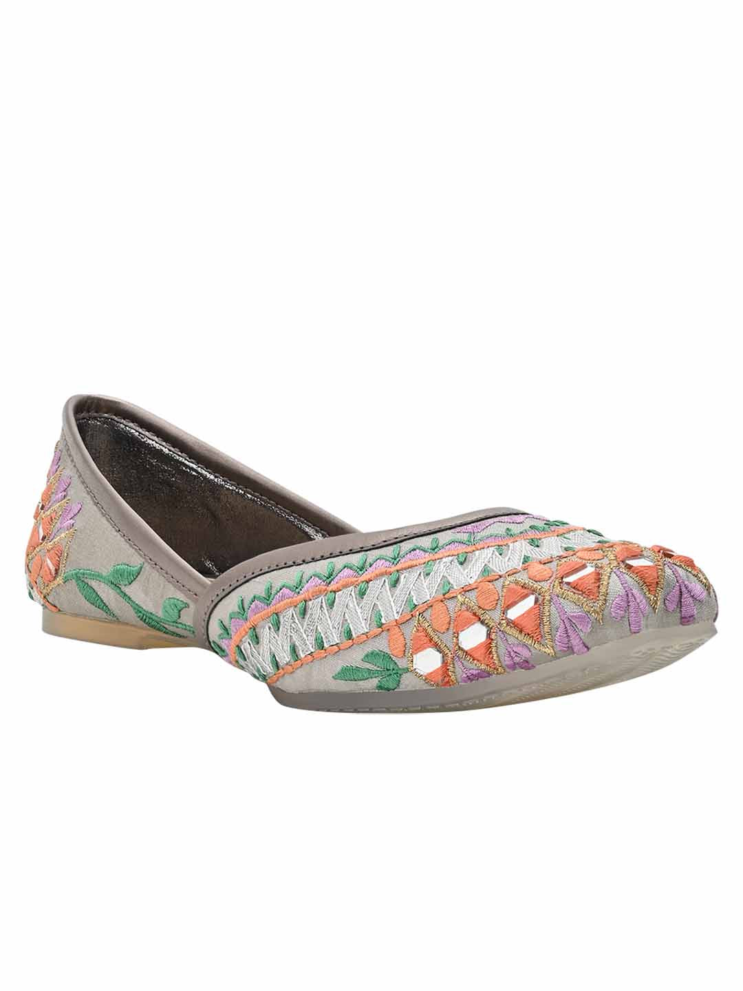 Footwear, Women Footwear, Grey Mojaris