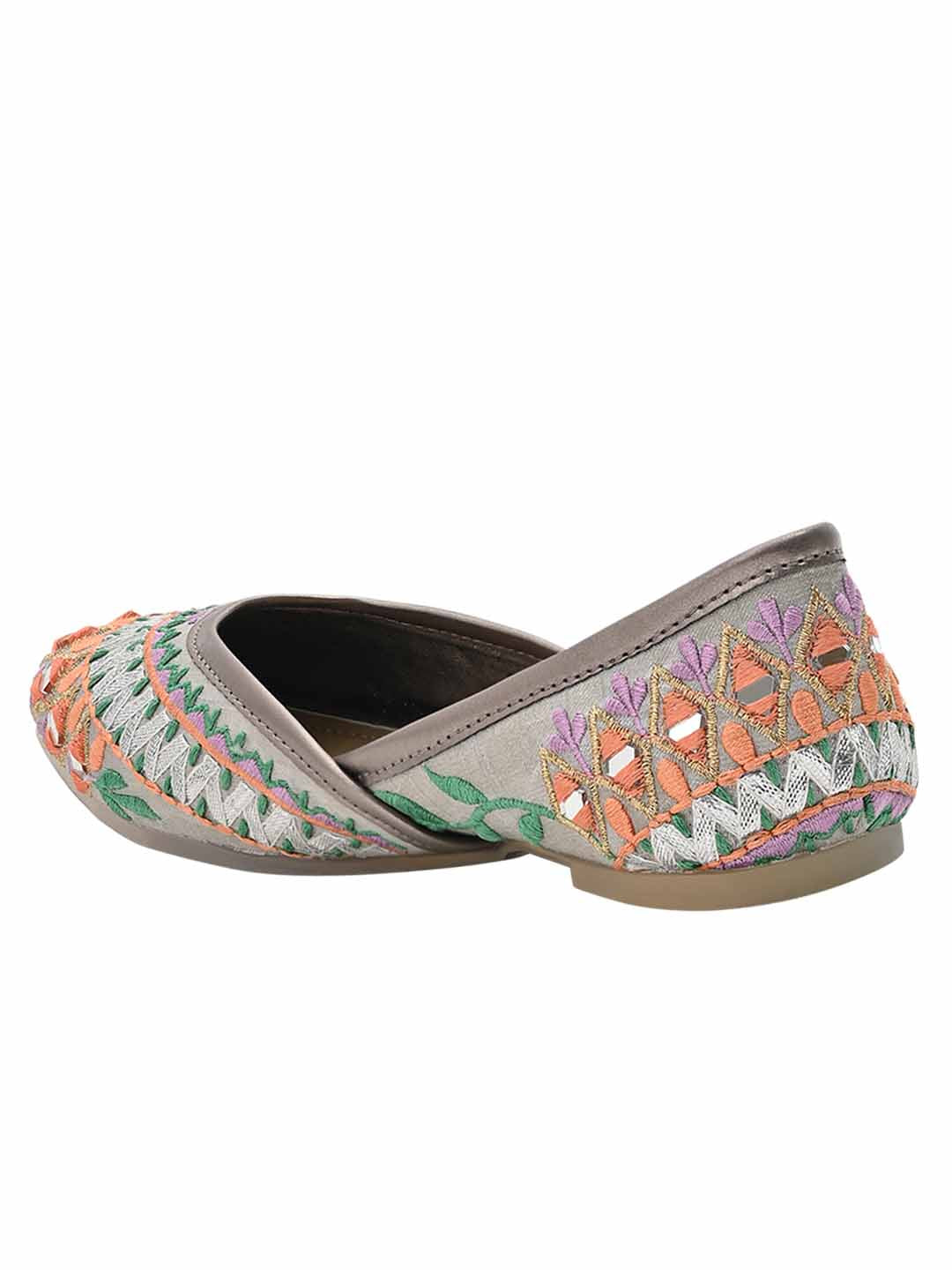 Footwear, Women Footwear, Grey Mojaris