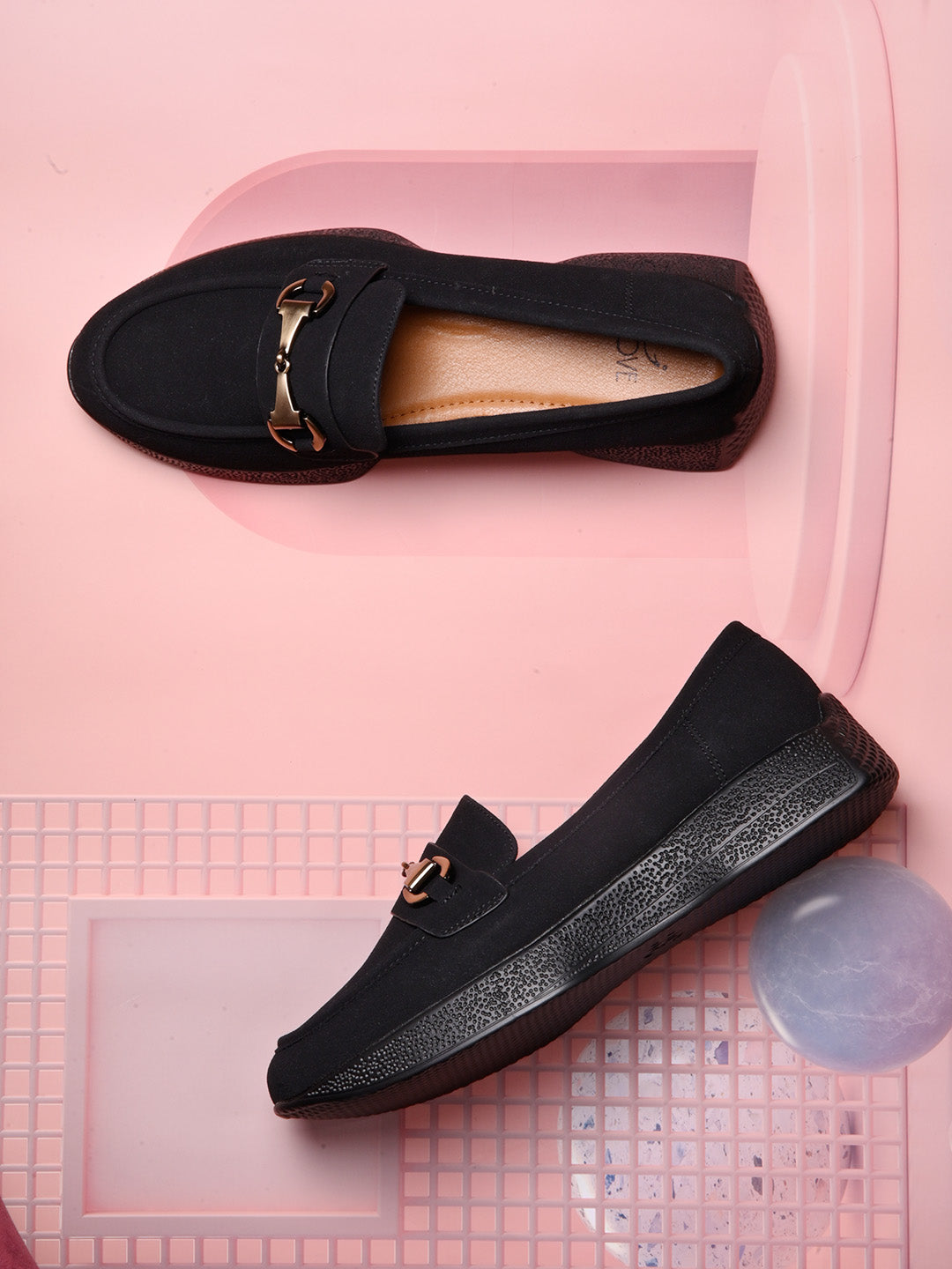 Women, Women Footwear, Black Loafers