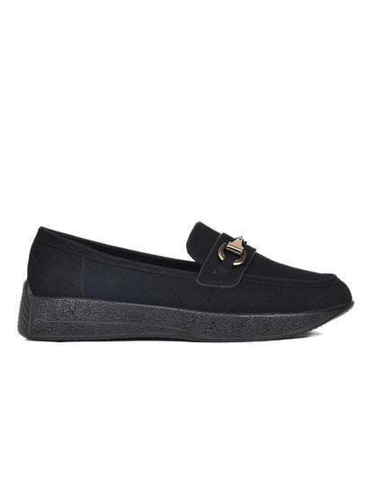 Women, Women Footwear, Black Loafers
