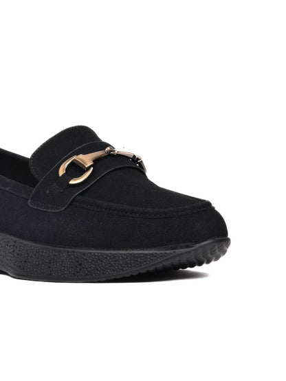 Women, Women Footwear, Black Loafers