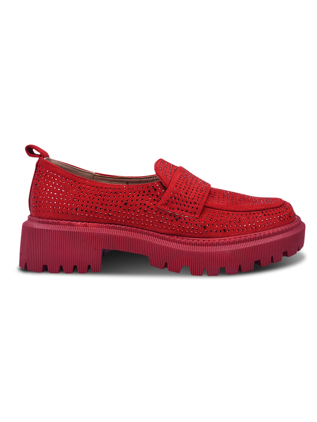 Women, Women Footwear, Red Loafers