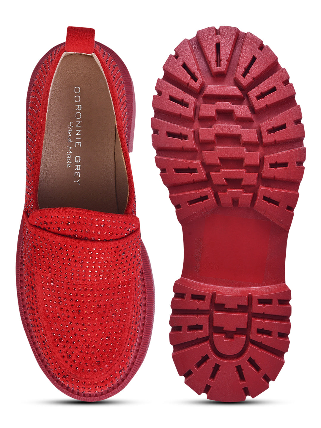 Women, Women Footwear, Red Loafers