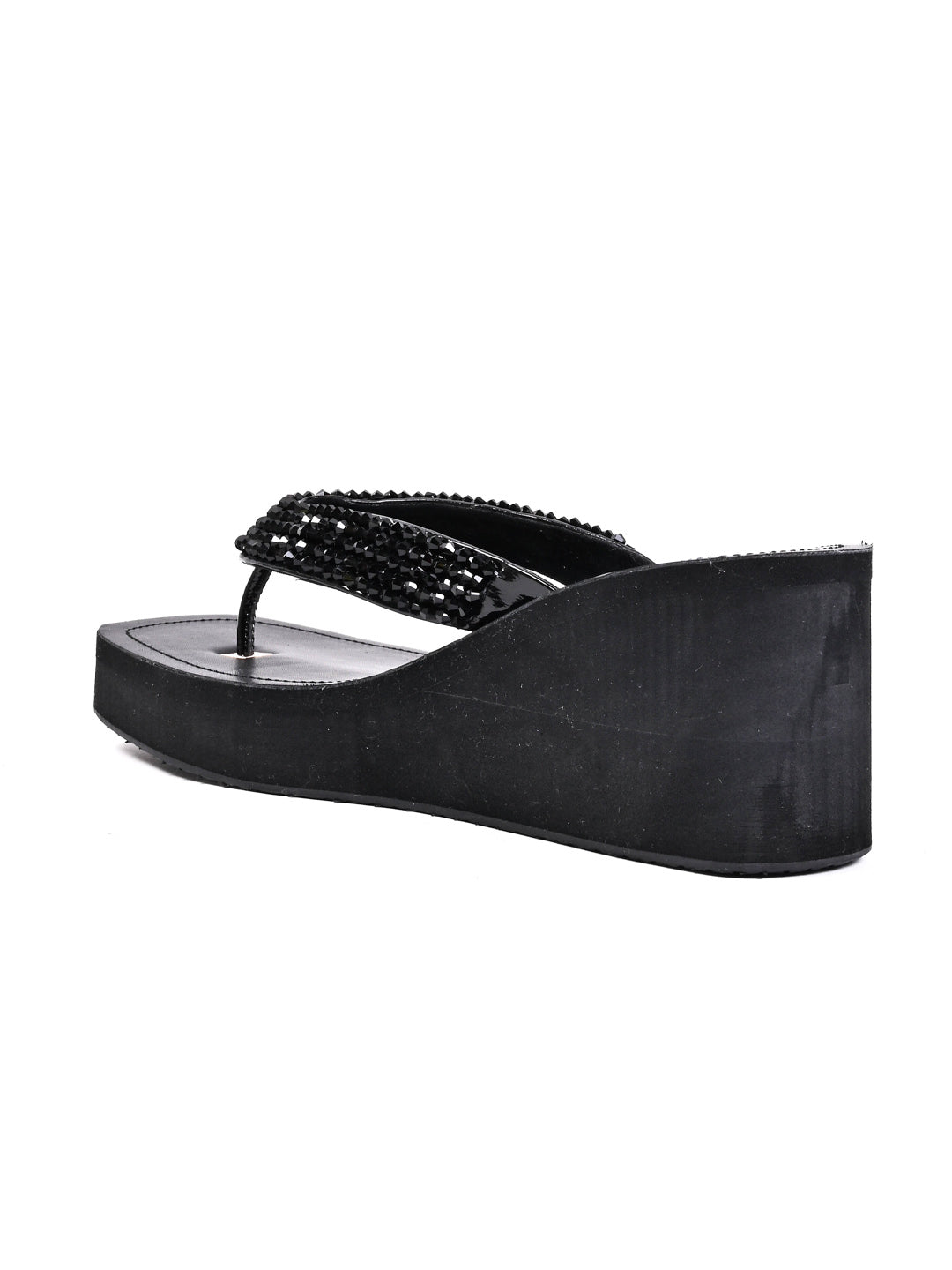 Women, Women Footwear, Black Wedges