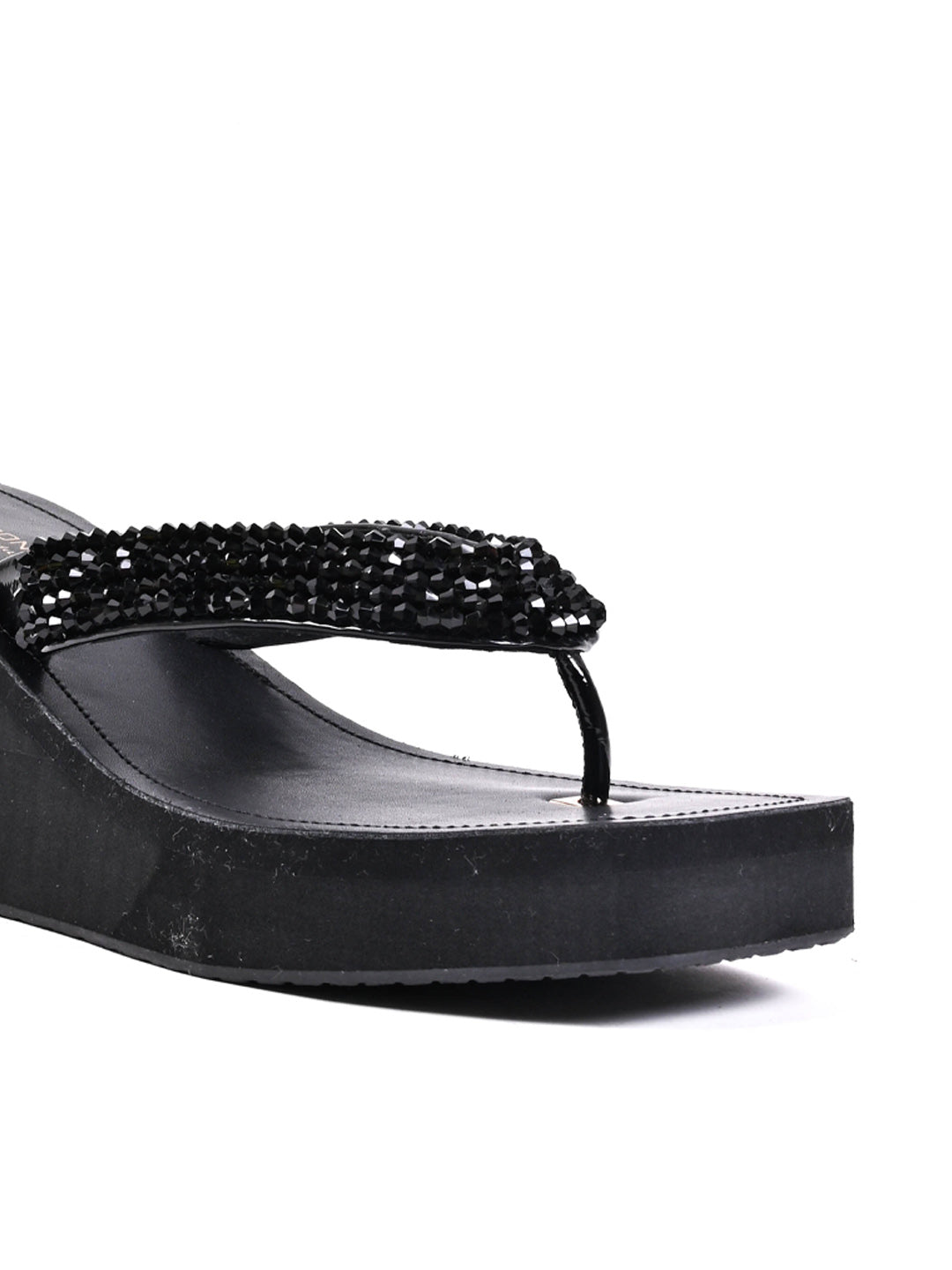 Women, Women Footwear, Black Wedges