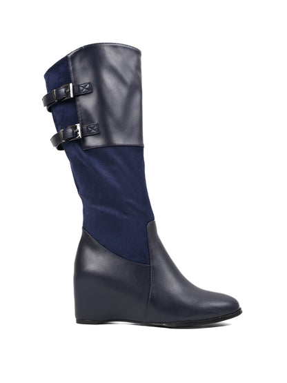 Women, Women Footwear, Navy Blue Boots