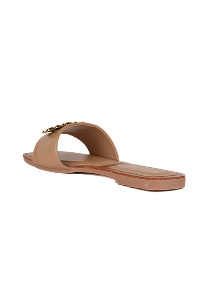 Women, Women Footwear, Brown Open Toe Flats