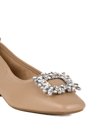 Women, Women Footwear, Beige Ballerinas
