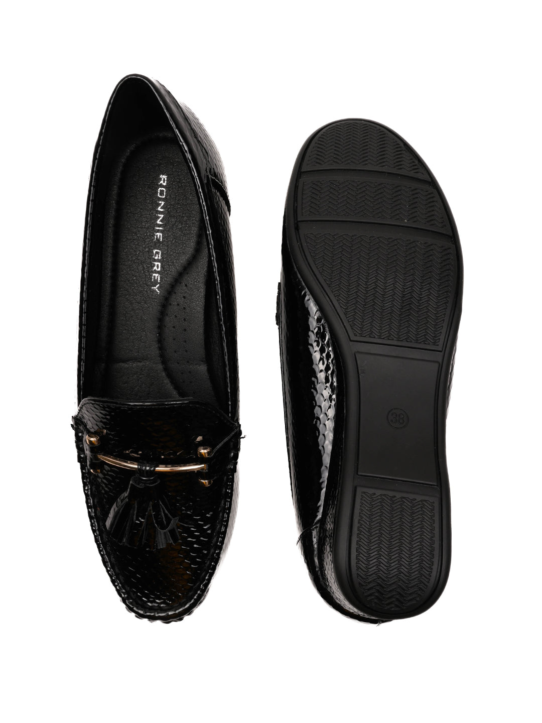 Women, Women Footwear, Black Loafers