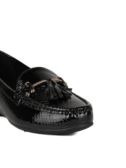Women, Women Footwear, Black Loafers