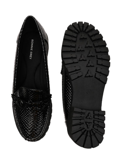 Women, Women Footwear, Black Loafers