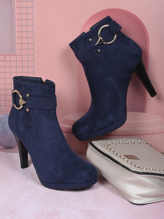 Women, Women Footwear, Navy Blue Boots