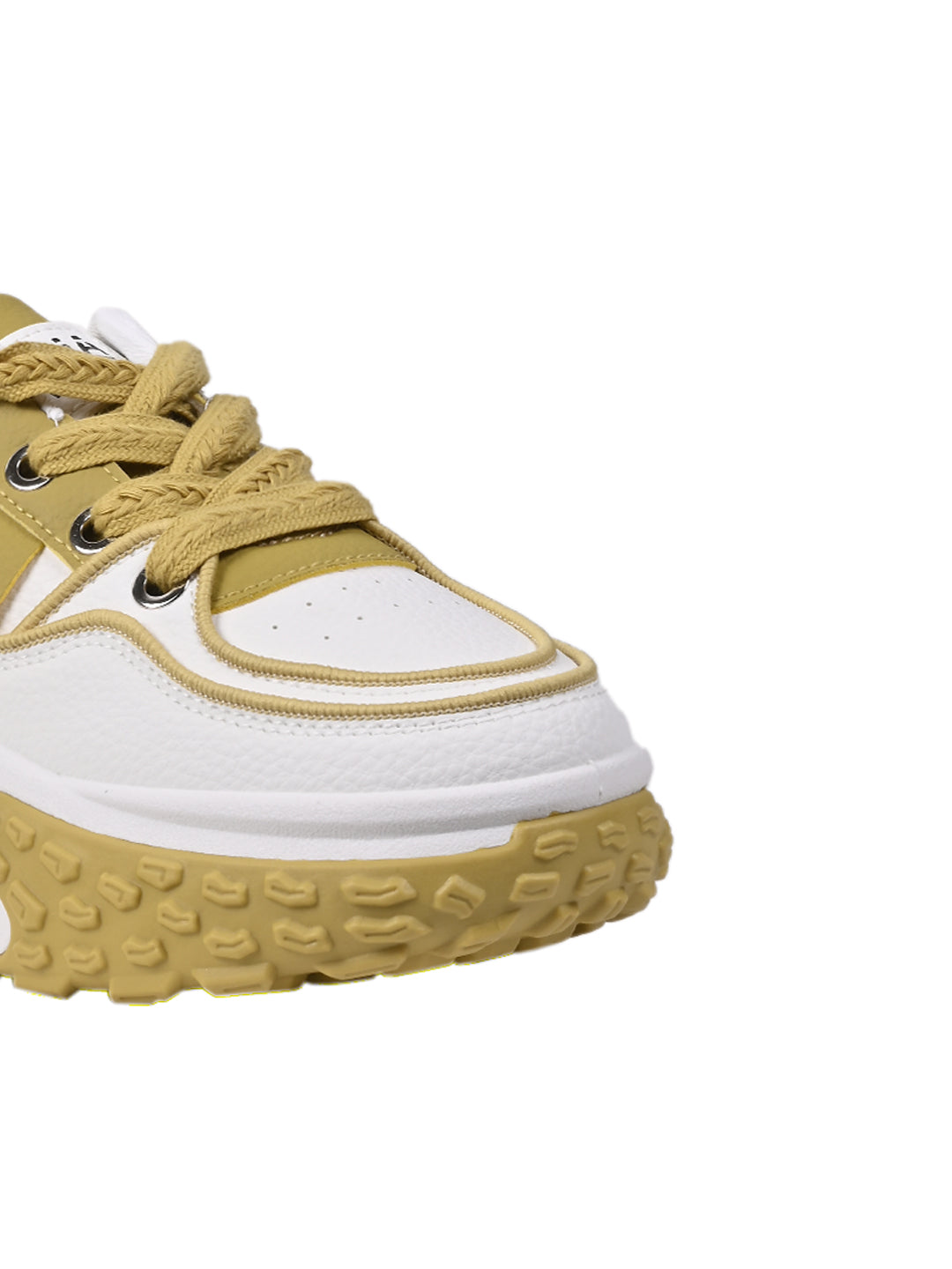 Women White & Yellow Colourblocked Sneakers