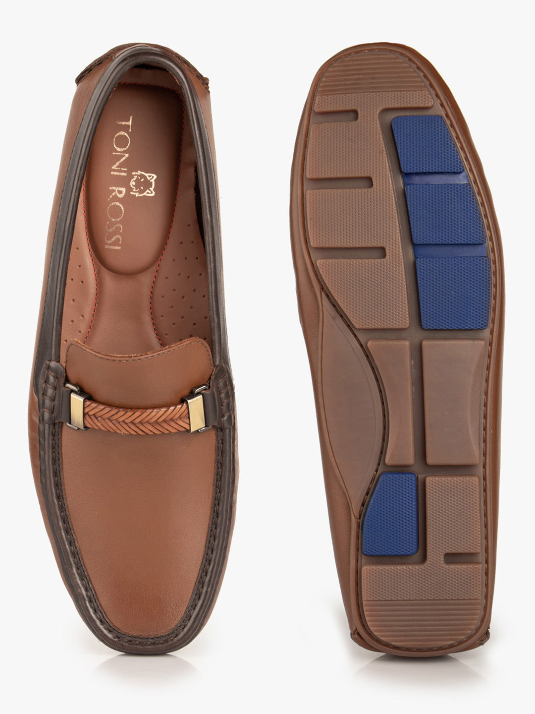 Men Tan Solid Driving Shoes