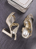 Women, Women Footwear, Gold Sandal