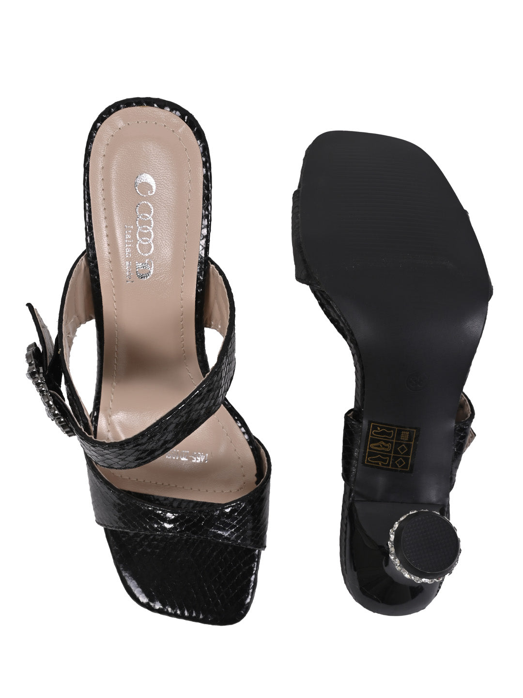 Women, Women Footwear, Black Sandal