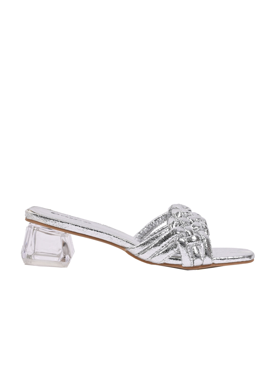 Women Silver Woven Design Sandal – ShoeTree1
