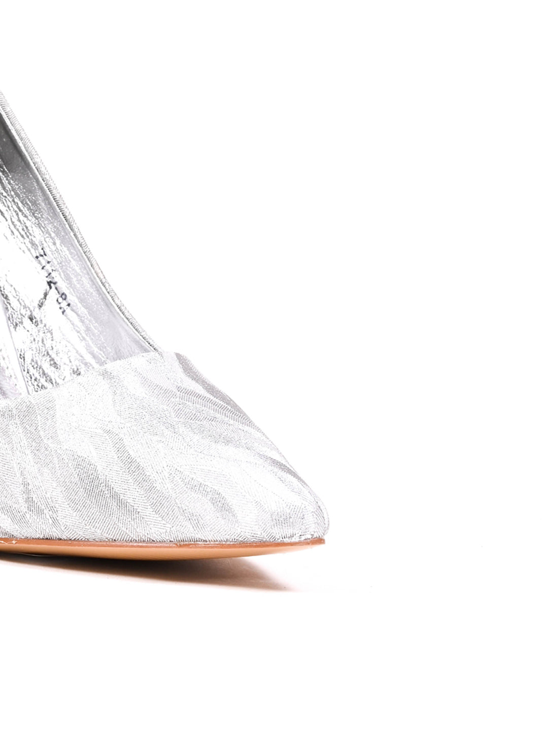 Women Silver Textured Pumps