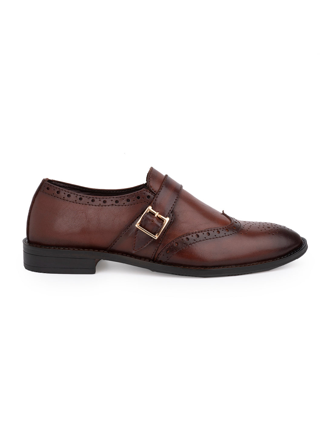 Buckle Monk Formal Shoes Men Brown Perforated Monk Formal Shoes ShoeTree Buckle Monk Formal Shoes Men Brown Perforated Monk Formal Shoes ShoeTree