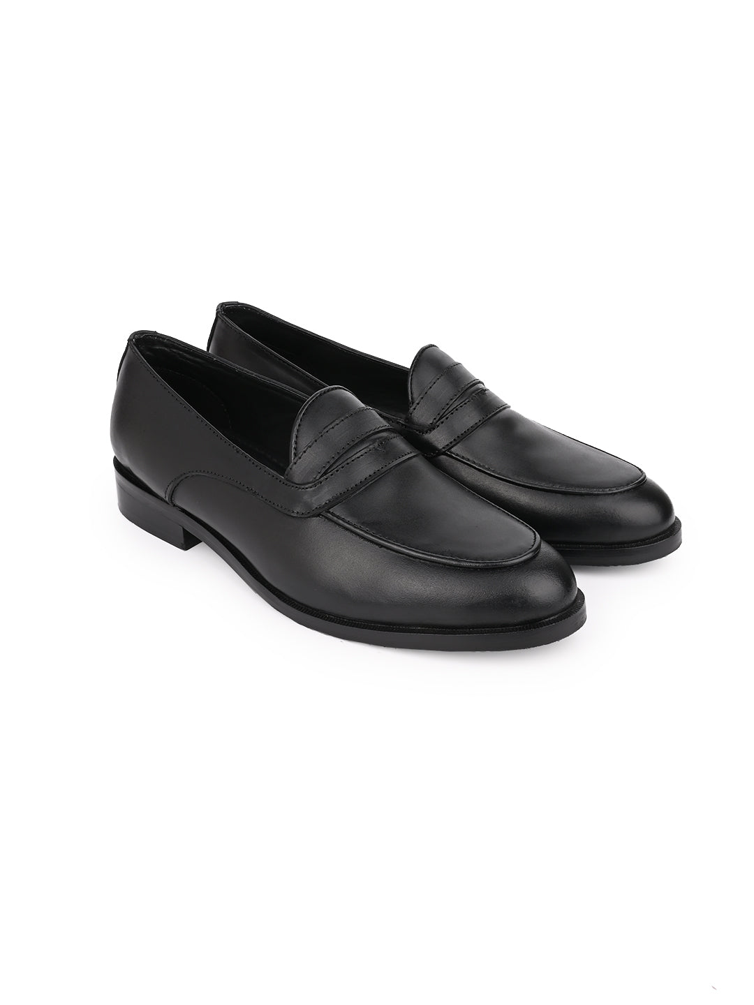 Men Black Solid Formal Loafers
