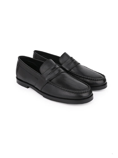 Men Black Solid Formal Loafers