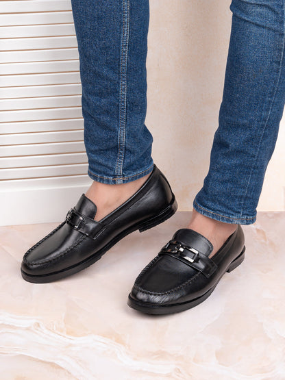 Men, Men Footwear, Black Loafers
