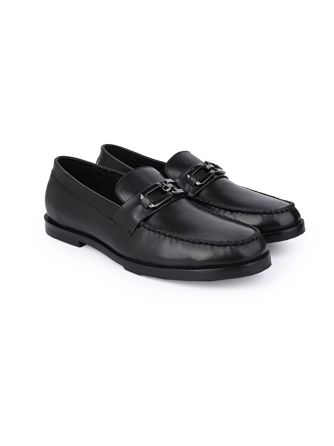 Men Black Solid Formal Loafers