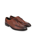 Men Brown Solid Oxford Formal Shoes