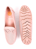 Women Pink Laser Cut Loafers