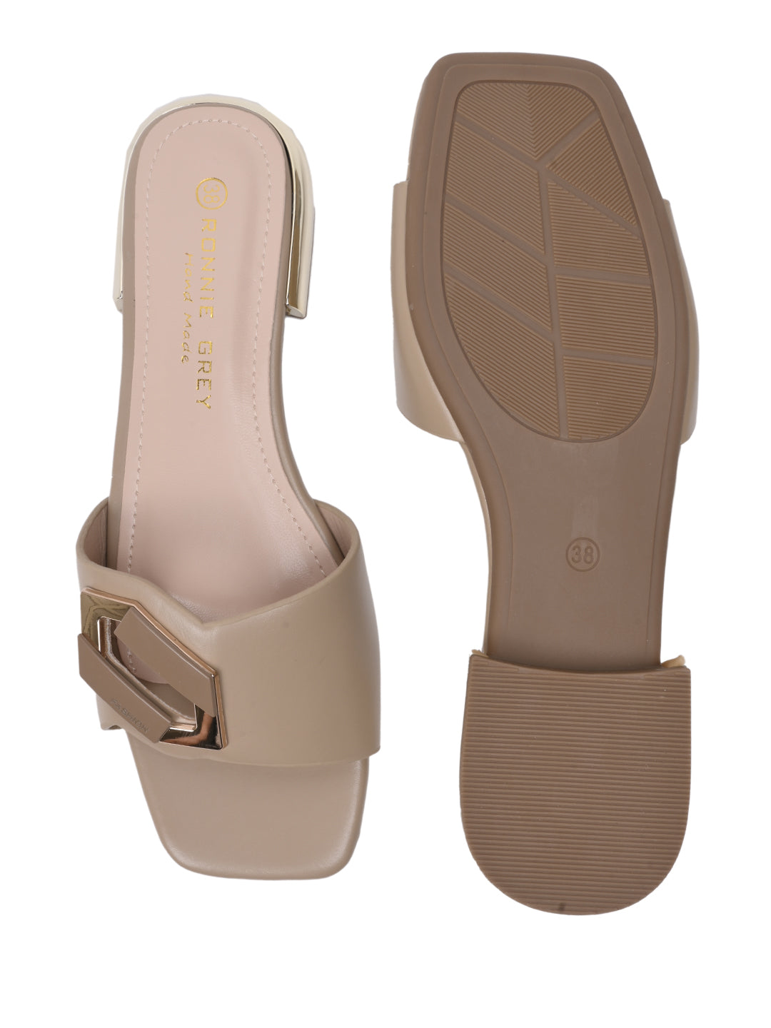 Women, Women Footwear, Khaki Open Toe Flats